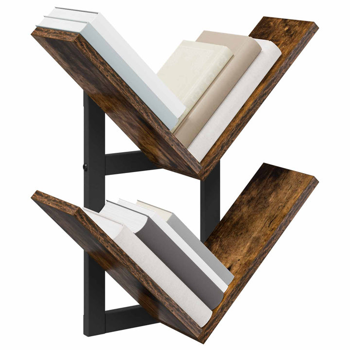 Væghængt Flydende Hylde 2 pcs Røget eg 43 x 15 x 47 cm