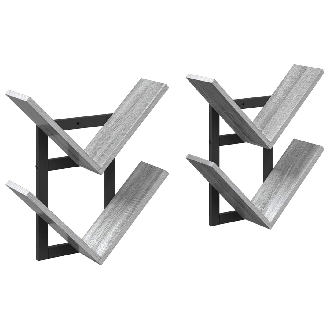 Væghængt Flydende Hylde 2 pcs Grå Sonoma 43 x 15 x 47 cm