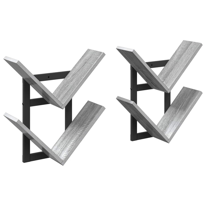Væghængt Flydende Hylde 2 pcs Grå Sonoma 43 x 15 x 47 cm