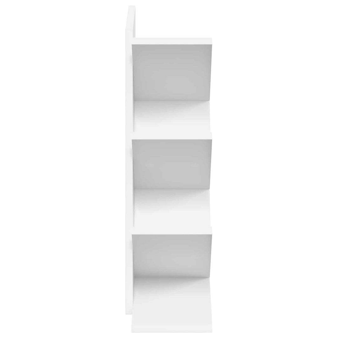 Træbogreol 4-niveau 30 x 18 x 60 cm Konstrueret træ Hvid