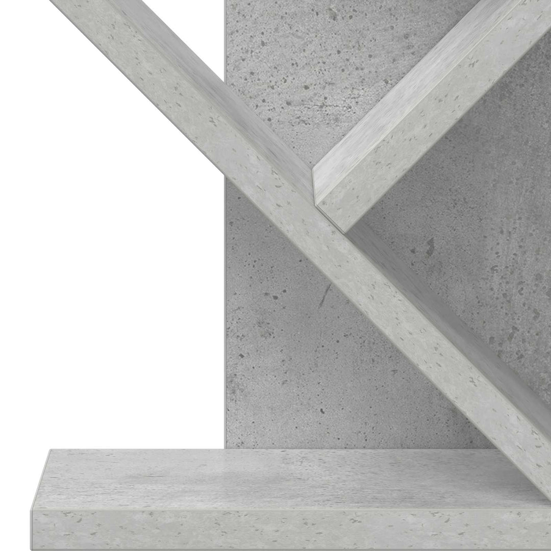 Træ Bogreol 4-Plan 30 x 18 x 60 cm Konstrueret træ Betongrå