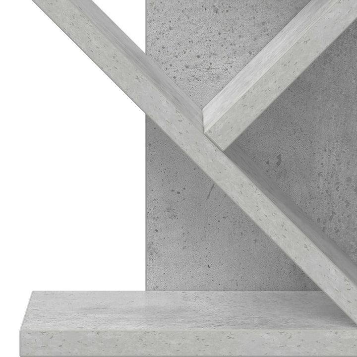 Træ Bogreol 4-Plan 30 x 18 x 60 cm Konstrueret træ Betongrå