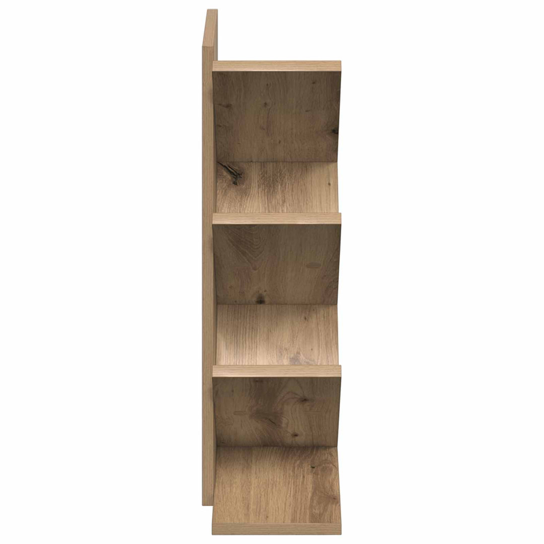 Træbogreol 4-niveau 30 x 18 x 60 cm Konstrueret træ Artisan-eg