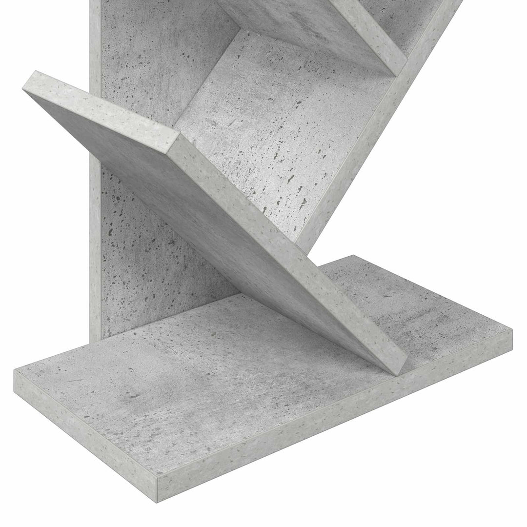 Træbogreol 6-sidet 30 x 18 x 100 cm Konstrueret træ Betongrå