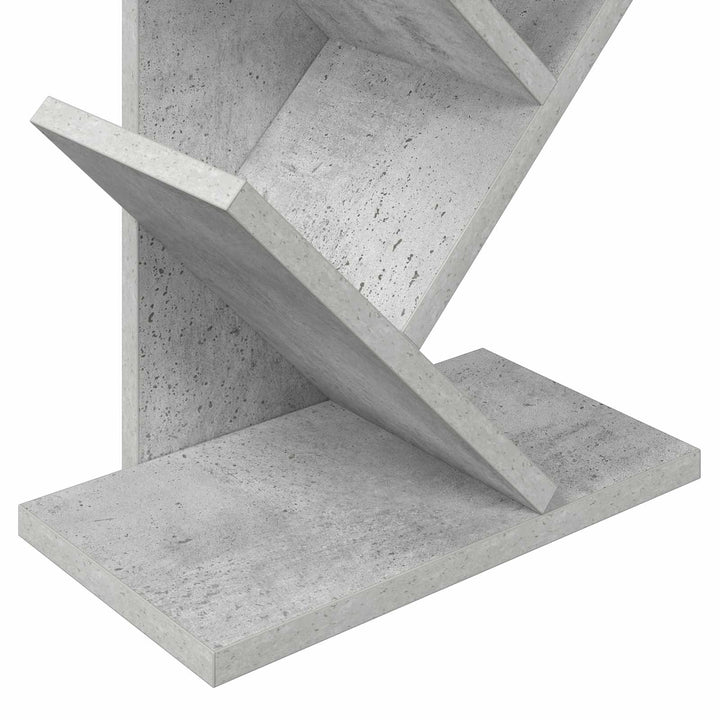 Træbogreol 6-sidet 30 x 18 x 100 cm Konstrueret træ Betongrå