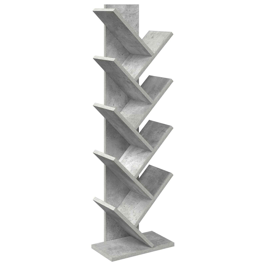 Træbogreol 6-sidet 30 x 18 x 100 cm Konstrueret træ Betongrå