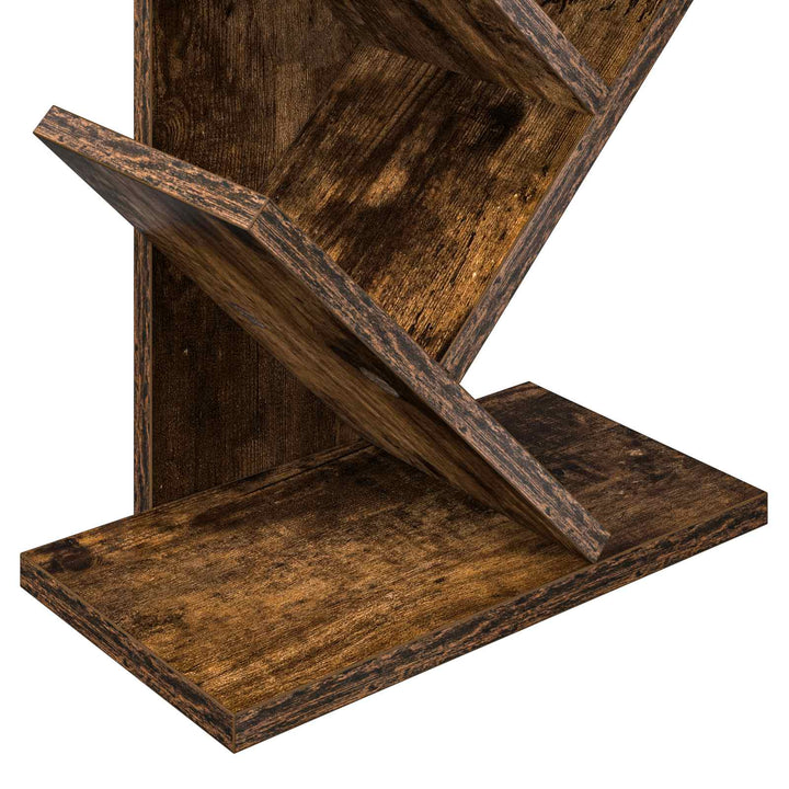 Træ Bogreol 6-Skabs 30 x 18 x 100 cm Konstrueret træ Røget eg