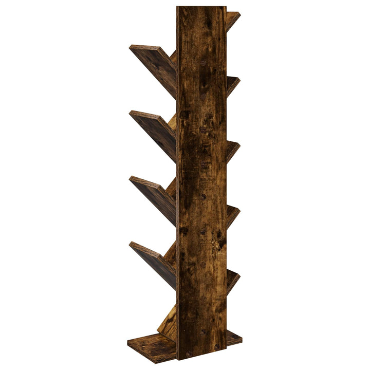 Træ Bogreol 6-Skabs 30 x 18 x 100 cm Konstrueret træ Røget eg