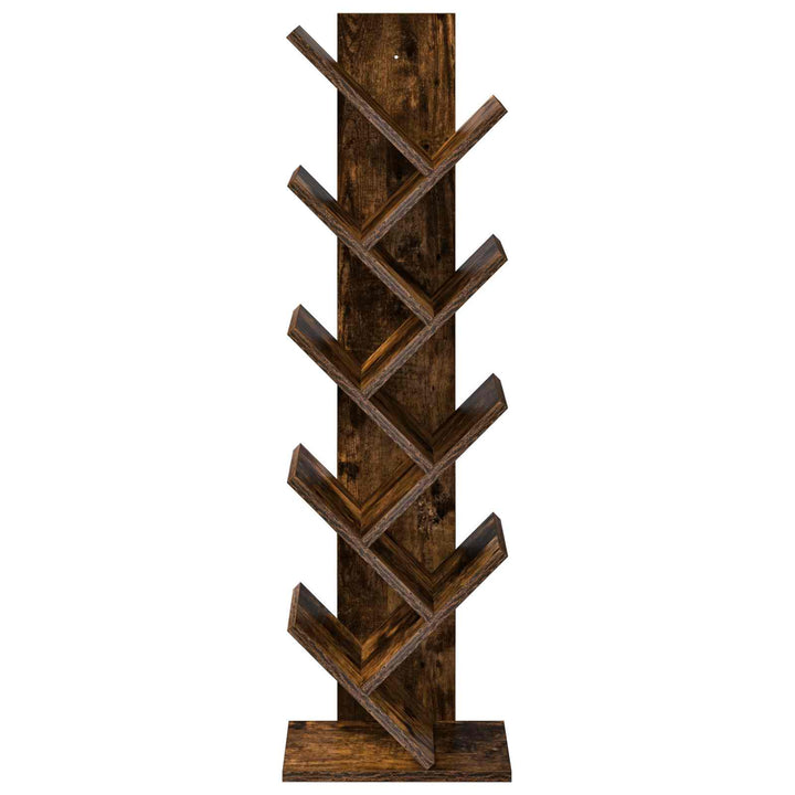 Træ Bogreol 6-Skabs 30 x 18 x 100 cm Konstrueret træ Røget eg