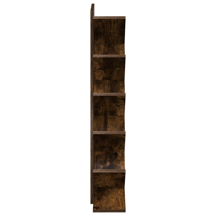 Træ Bogreol 6-Skabs 30 x 18 x 100 cm Konstrueret træ Røget eg