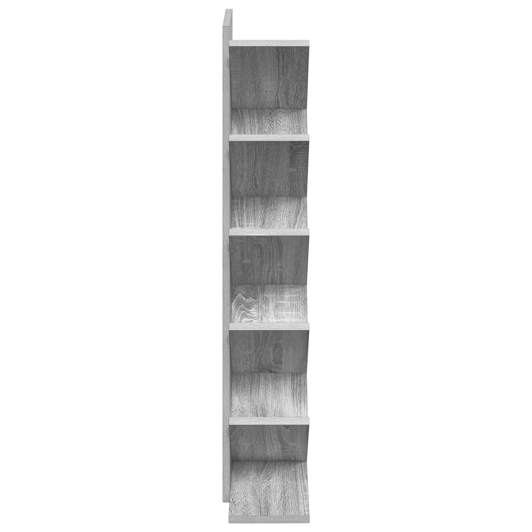 Træ Bogreol 6-Skabs 30 x 18 x 100 cm Konstrueret træ Grå Sonoma
