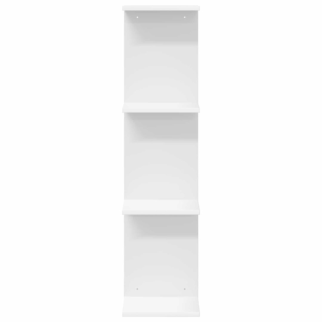 Væghylde 2 pcs Hvid 25 x 15 x 100 cm Konstrueret træ
