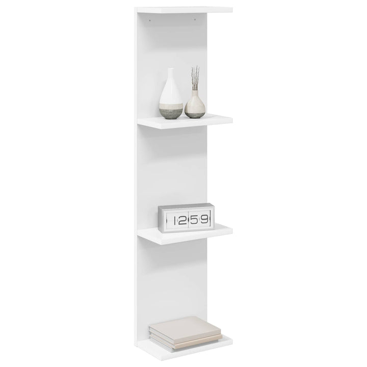 Væghylde 2 pcs Hvid 25 x 15 x 100 cm Konstrueret træ