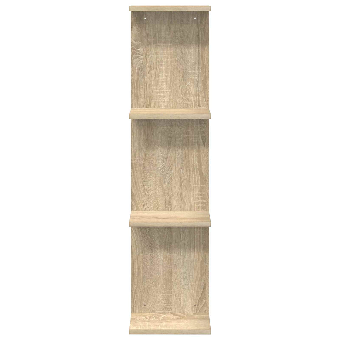 Væghylde 2 pcs Sonoma-eg 25 x 15 x 100 cm Konstrueret træ