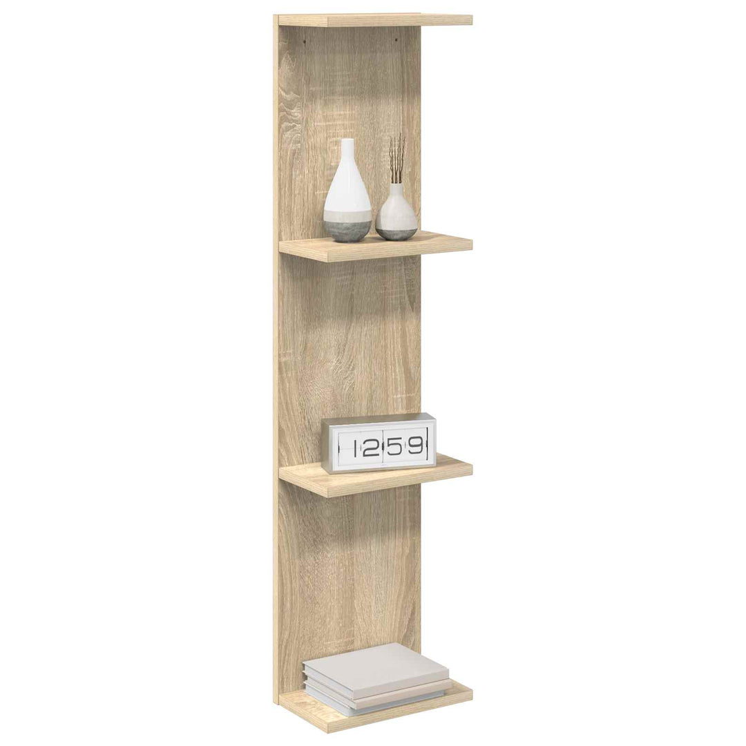 Væghylde 2 pcs Sonoma-eg 25 x 15 x 100 cm Konstrueret træ