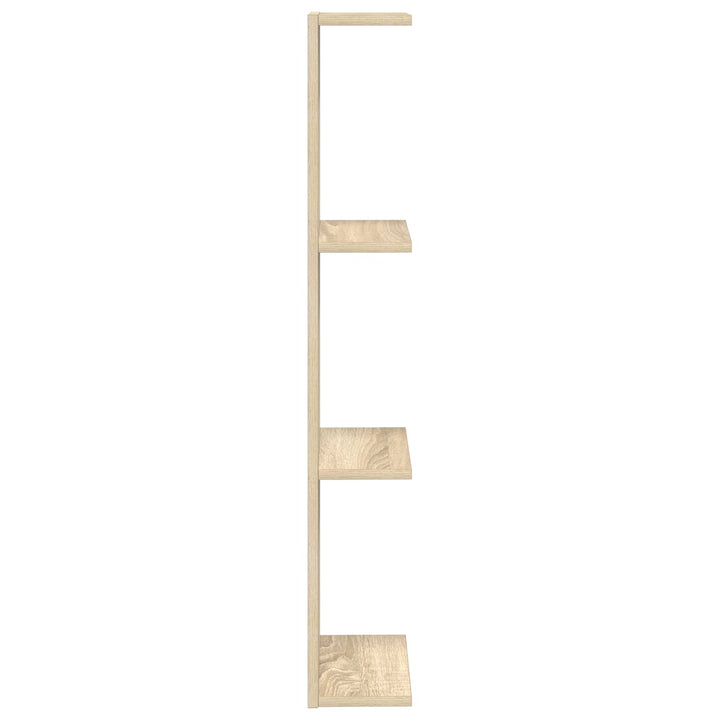 Væghylde 2 pcs Sonoma-eg 25 x 15 x 100 cm Konstrueret træ