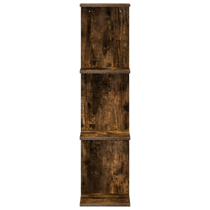 Væghylde 2 pcs Røget eg 25 x 15 x 100 cm Konstrueret træ
