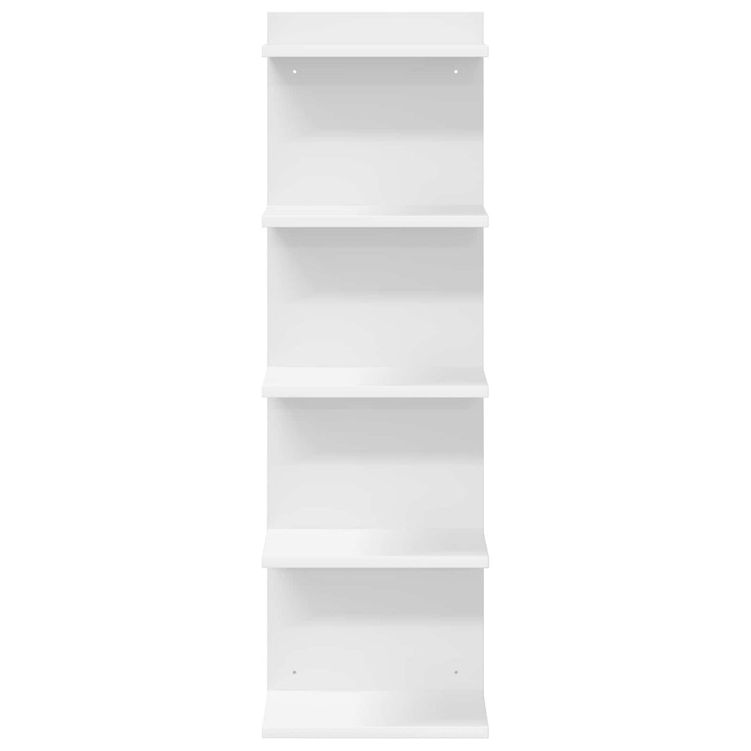 Væghylde 2 stk. Hvid 30 x 15 x 100 cm Konstrueret træ