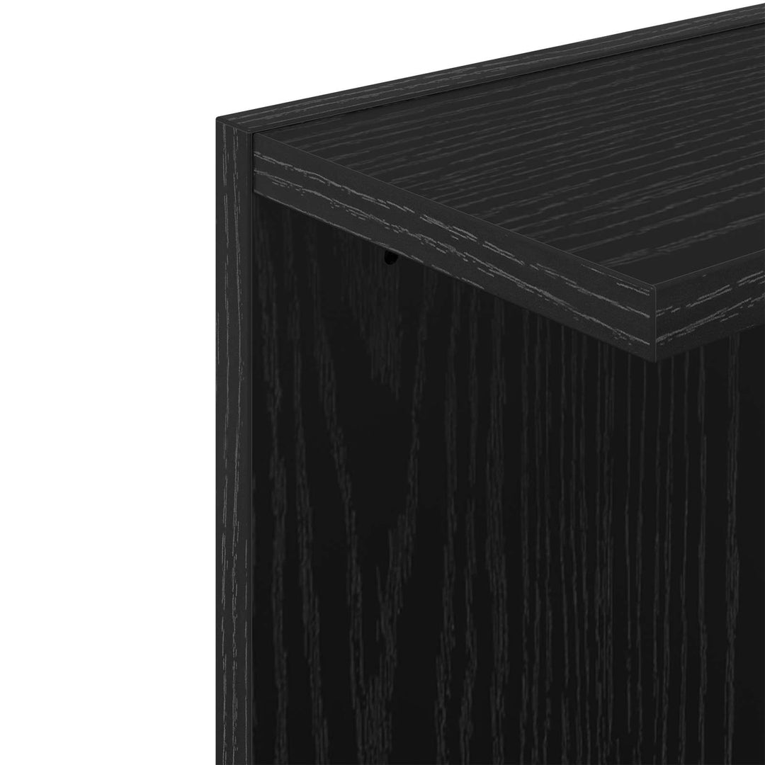 Væghylde 2 pcs Sort eg 30 x 15 x 100 cm Konstrueret træ