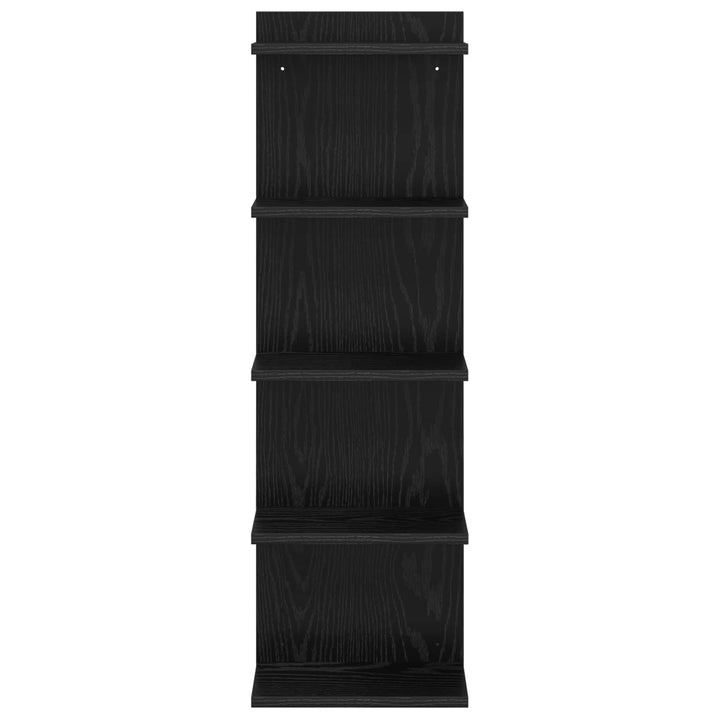 Væghylde 2 pcs Sort eg 30 x 15 x 100 cm Konstrueret træ