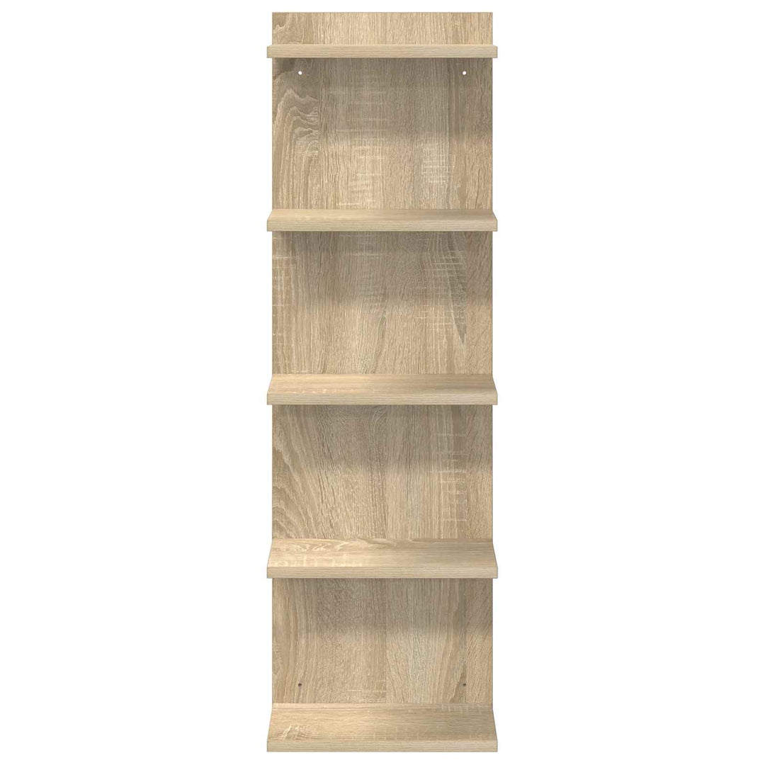 Væghylde 2 pcs Sonoma-eg 30 x 15 x 100 cm Konstrueret træ