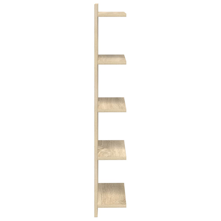 Væghylde 2 pcs Sonoma-eg 30 x 15 x 100 cm Konstrueret træ