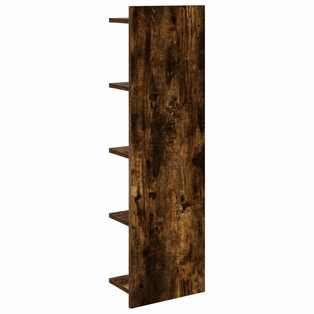 Væghylde 2 stk. Røget eg 30 x 15 x 100 cm Konstrueret træ