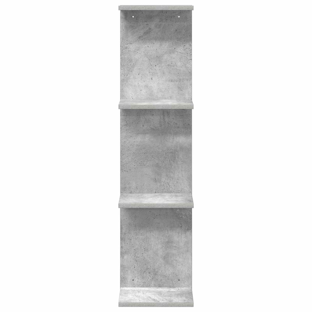 Væghylde 2 pcs Betongrå 22 x 15 x 100 cm Konstrueret træ