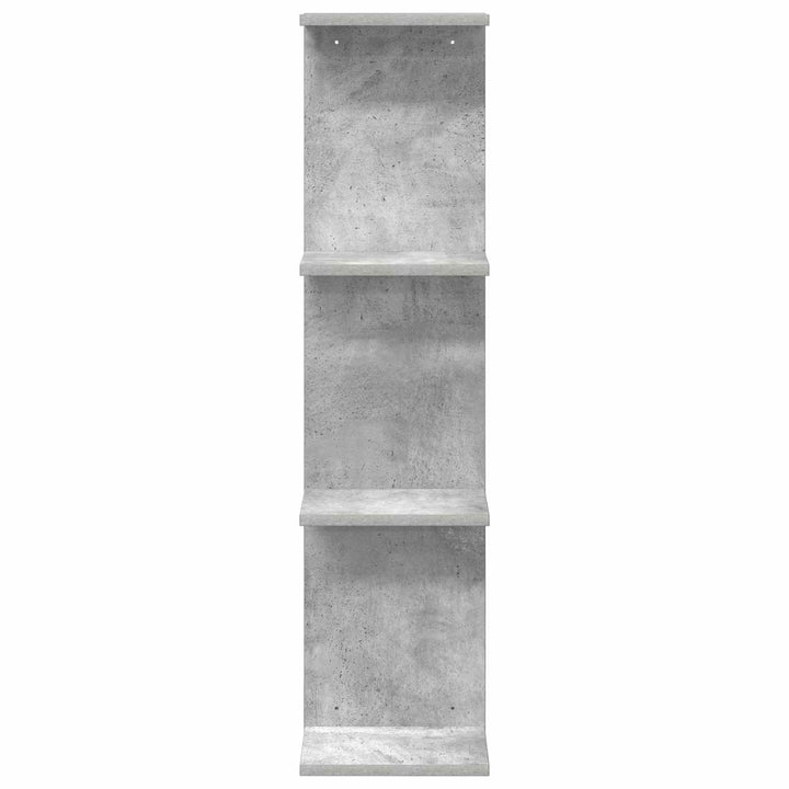Væghylde 2 pcs Betongrå 22 x 15 x 100 cm Konstrueret træ