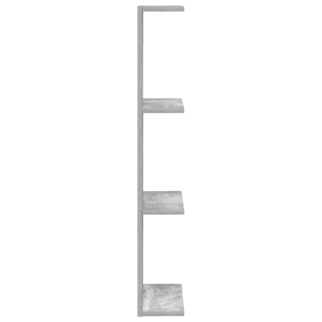 Væghylde 2 pcs Betongrå 22 x 15 x 100 cm Konstrueret træ