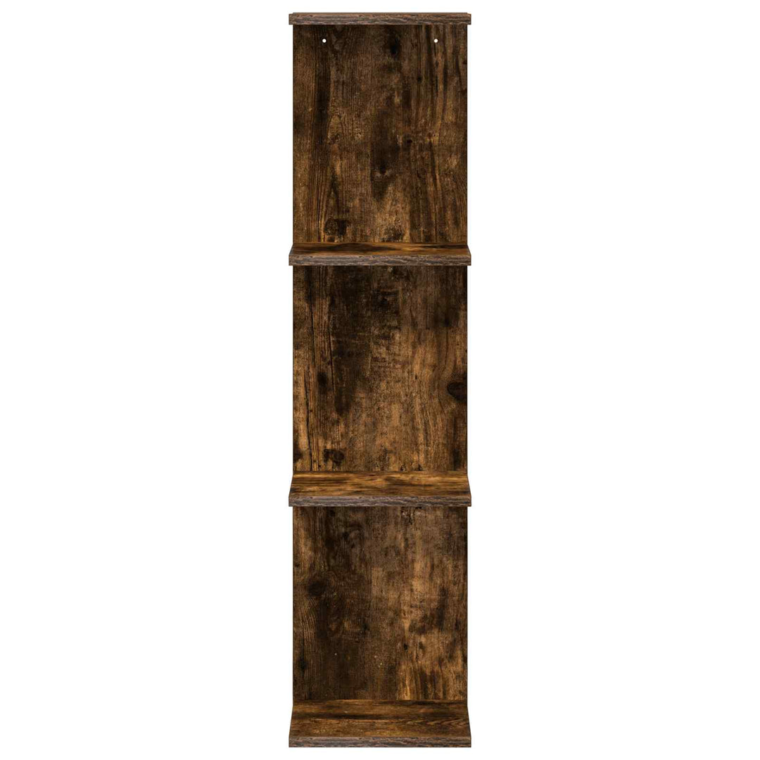 Væghylde 2 pcs Røget eg 22 x 15 x 100 cm Konstrueret træ