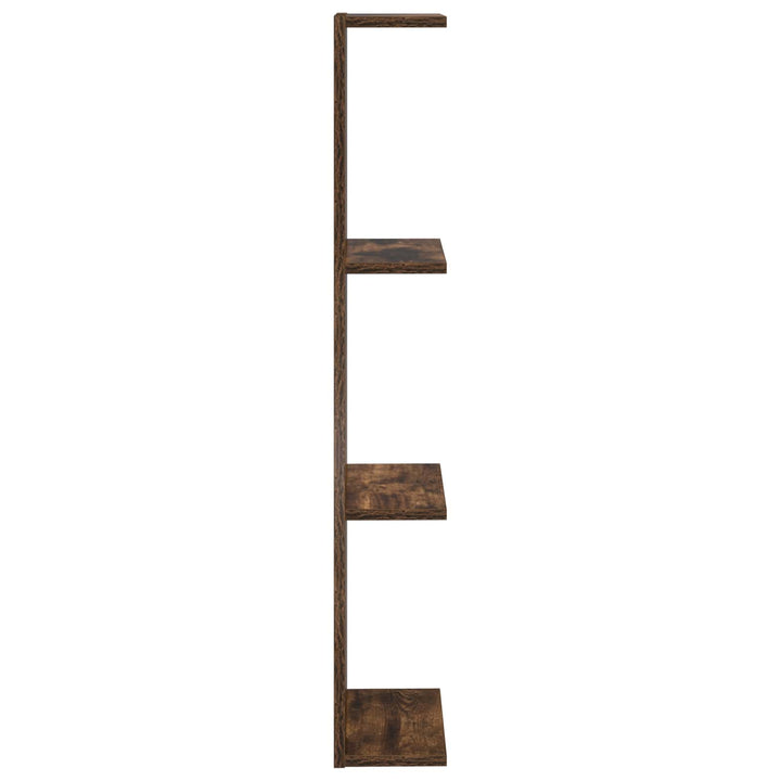 Væghylde 2 pcs Røget eg 22 x 15 x 100 cm Konstrueret træ