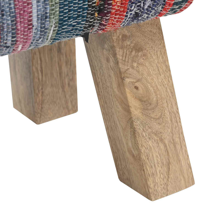 bænk 40 x 30 x 45 cm Ægte Læder Flerfarvet