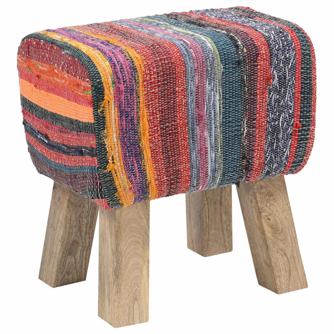 bænk 40 x 30 x 45 cm Ægte Læder Flerfarvet