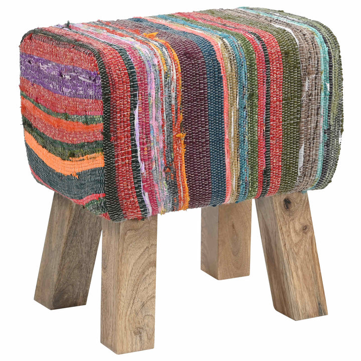 bænk 40 x 30 x 45 cm Ægte Læder Flerfarvet