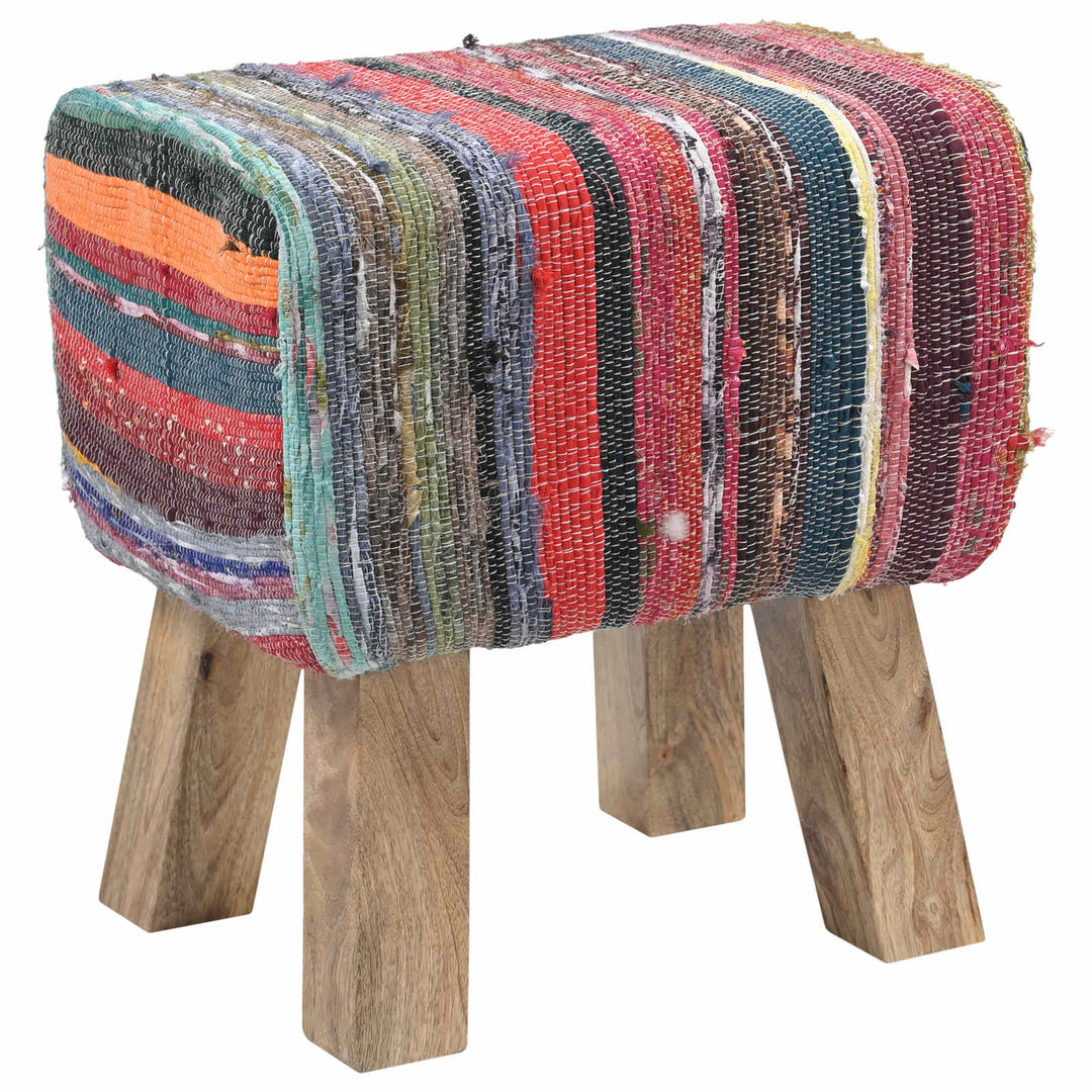 bænk 40 x 30 x 45 cm Ægte Læder Flerfarvet