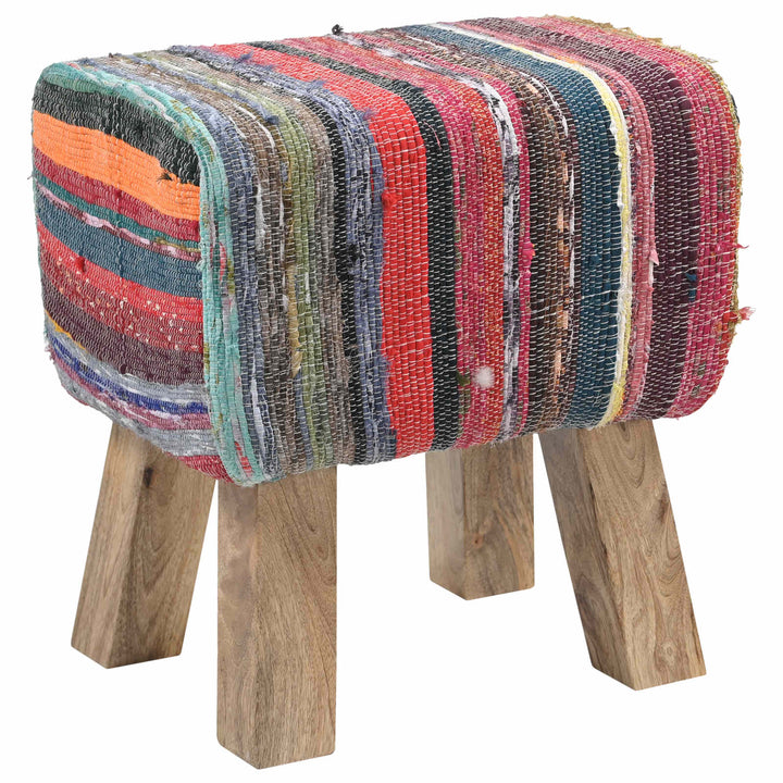 bænk 40 x 30 x 45 cm Ægte Læder Flerfarvet