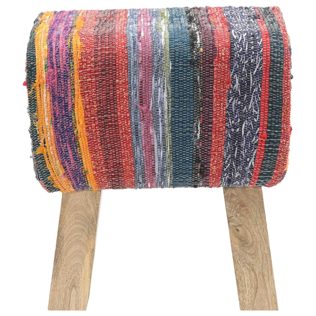 bænk 40 x 30 x 45 cm Ægte Læder Flerfarvet
