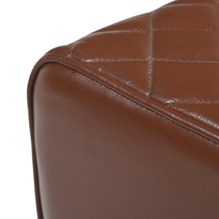 bænk 60 x 30 x 45 cm Ægte Læder Brun diamant