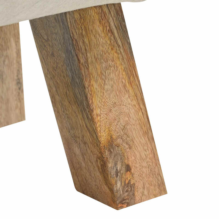 bænk 60 x 30 x 45 cm Ægte Læder Brun og hvid