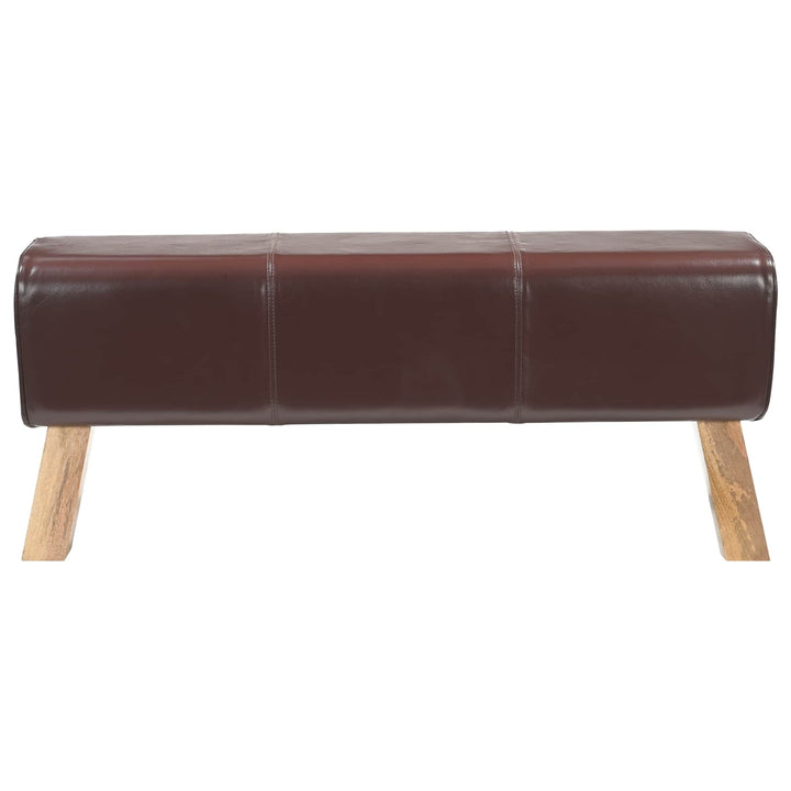 bænk 110 x 30 x 45 cm Ægte Læder Mørk Brun