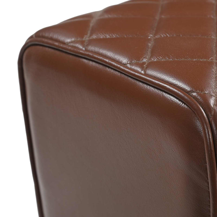 bænk 110 x 30 x 45 cm Ægte Læder Brun diamant