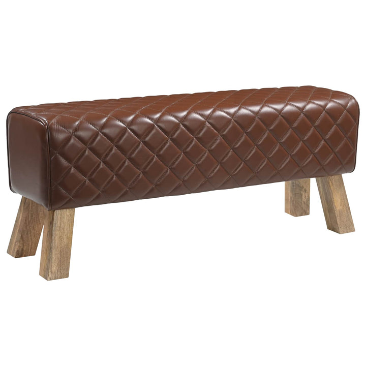 bænk 110 x 30 x 45 cm Ægte Læder Brun diamant