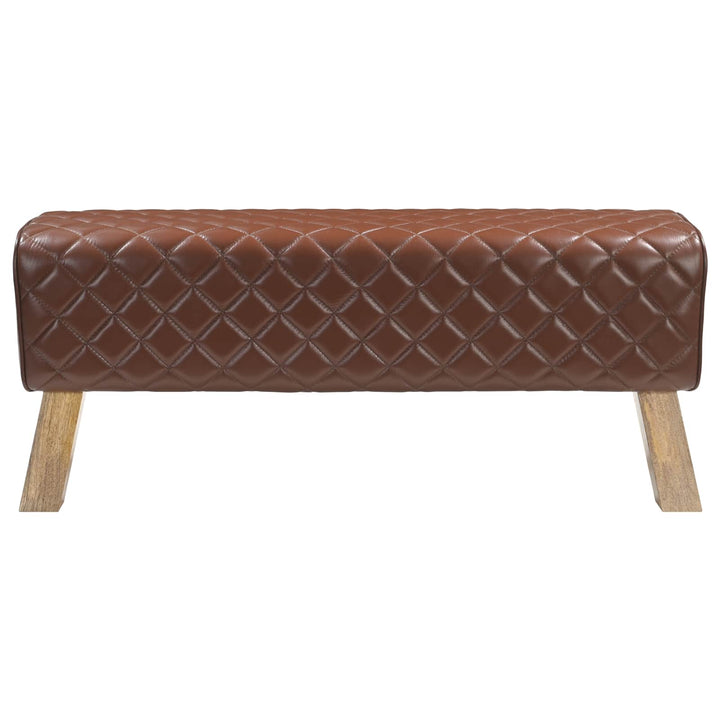 bænk 110 x 30 x 45 cm Ægte Læder Brun diamant