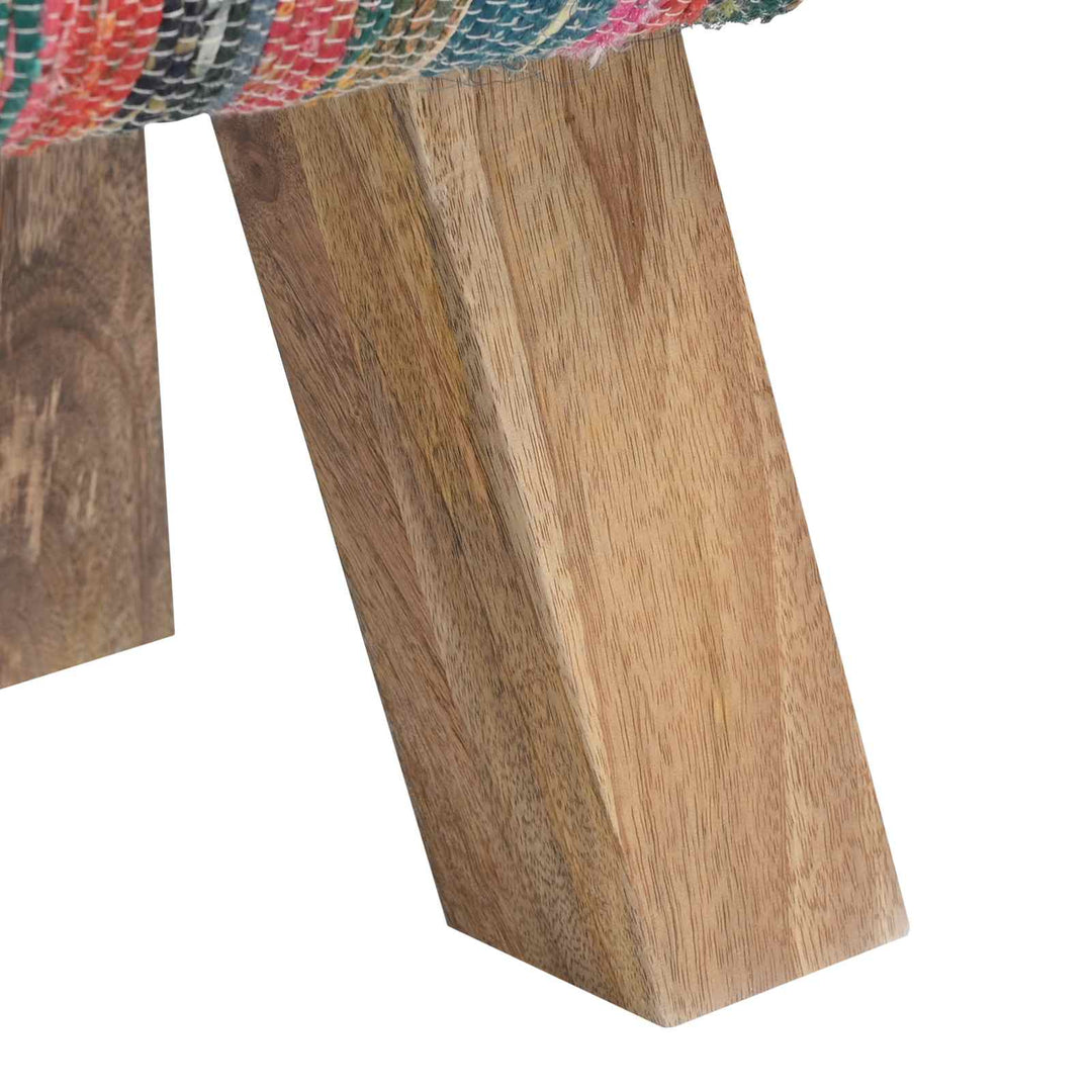 bænk 110 x 30 x 45 cm Ægte Læder Flerfarvet