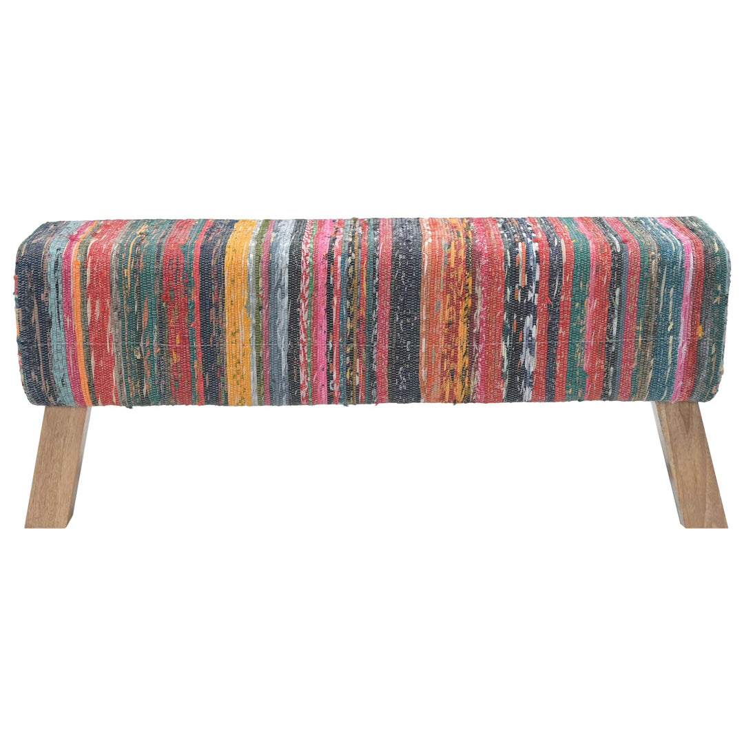 bænk 110 x 30 x 45 cm Ægte Læder Flerfarvet