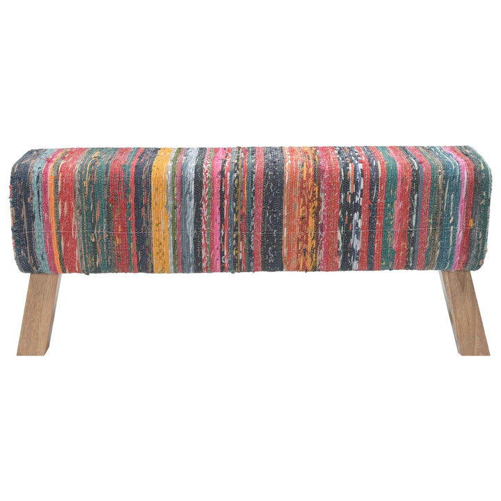 bænk 110 x 30 x 45 cm Ægte Læder Flerfarvet