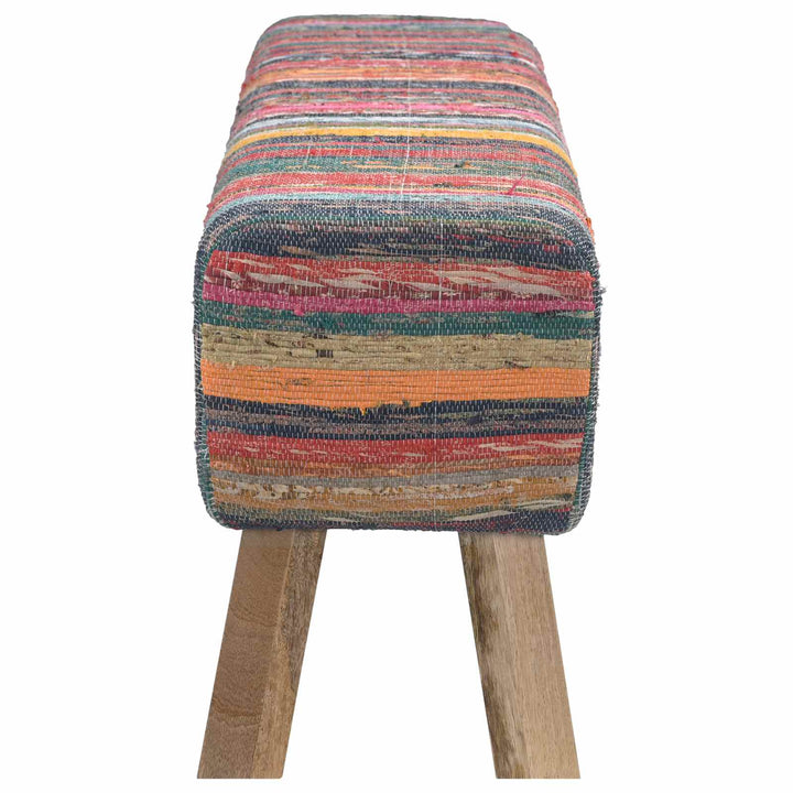 bænk 110 x 30 x 45 cm Ægte Læder Flerfarvet