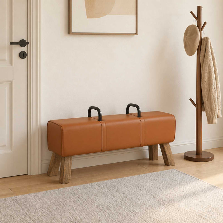 bænk Brun 110 x 30 x 45 cm Ægte Læder