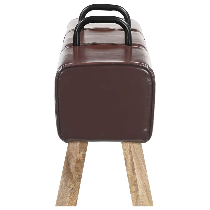 bænk Mørk Brun 110 x 30 x 45 cm Ægte Læder